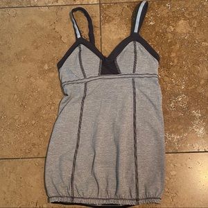 Lululemon Light It Up grey striped tank size 4